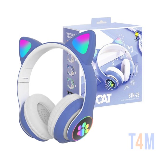 Moxom RGB Cat Wireless Headphones STN-28 Blue